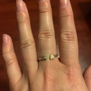 Double heart Pandora ring